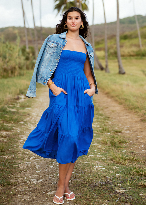 BASIC ESSENTIAL COBALT MARYAM MIDI