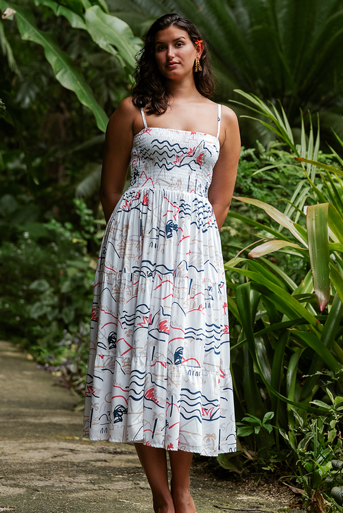 ISLAND LIFE CORAL MARYAM MIDI