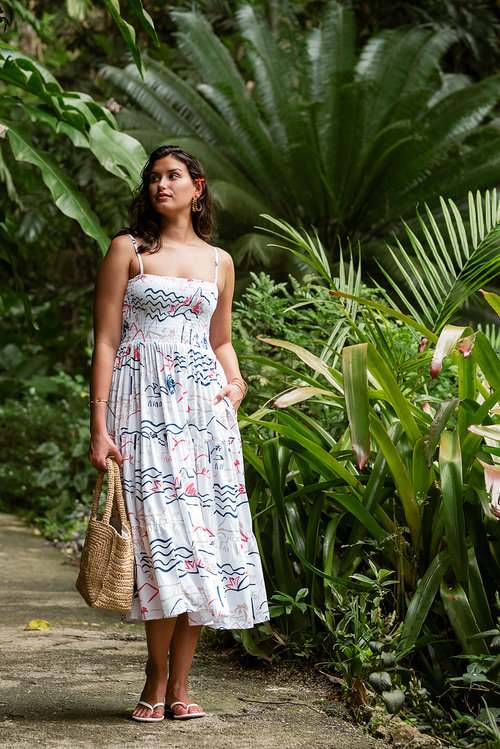 ISLAND LIFE CORAL MARYAM MIDI