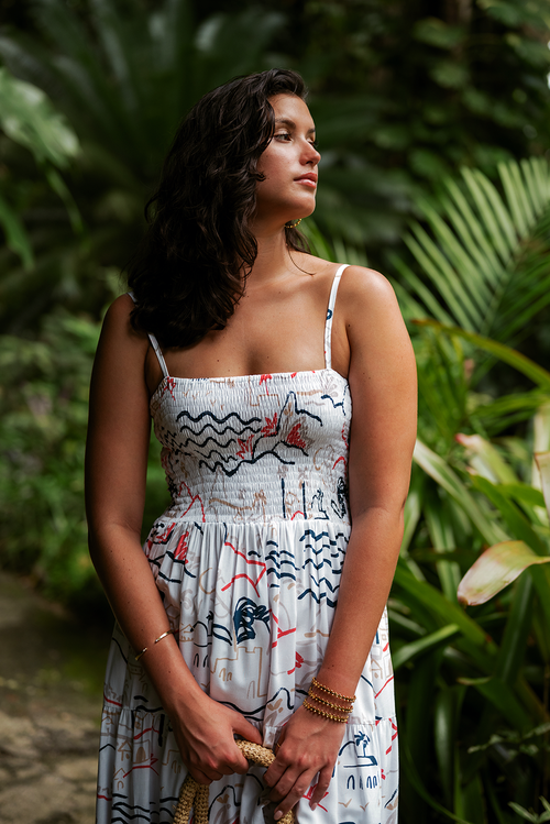 ISLAND LIFE CORAL MARYAM MIDI