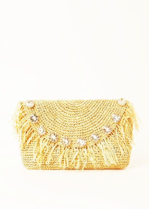 BTB LA SERA CRYSTAL CLUTCH NATURAL
