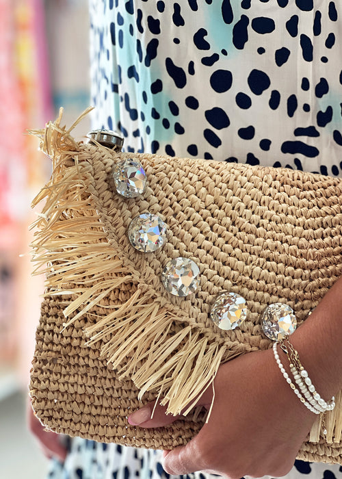 BTB LA SERA CRYSTAL CLUTCH NATURAL