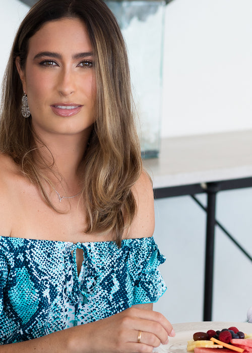 LARA TUNIC AQUA PYTHON TEAL