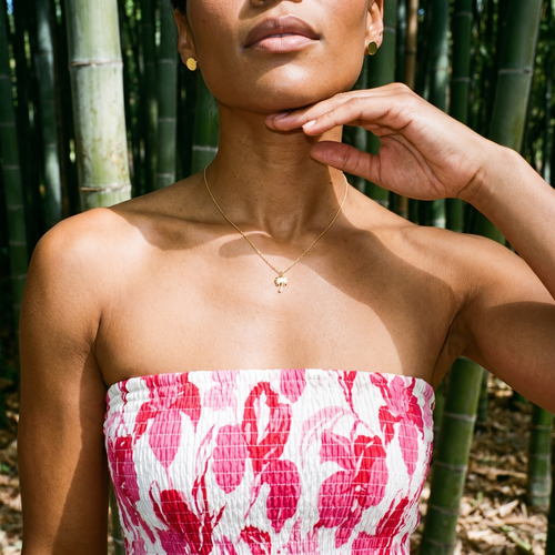 GOLD MINI PALM TREE NECKLACE