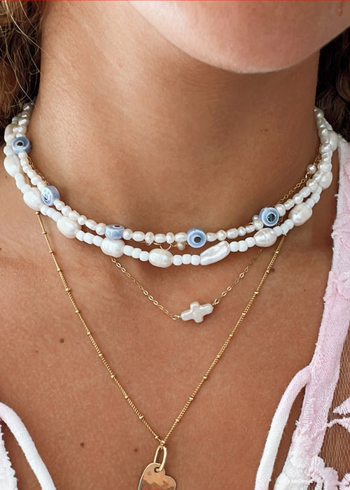 TALIS EVIL EYE PEARL CHOKER