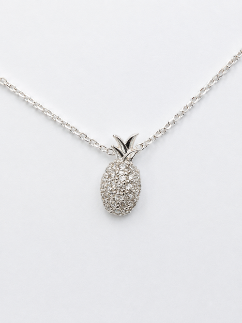 SILVER CRYSTAL PINEAPPLE NECKLACE