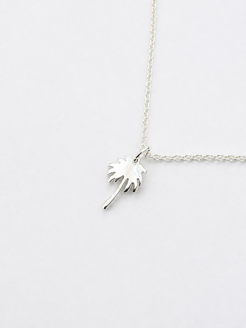 SILVER MINI PALM TREE NECKLACE