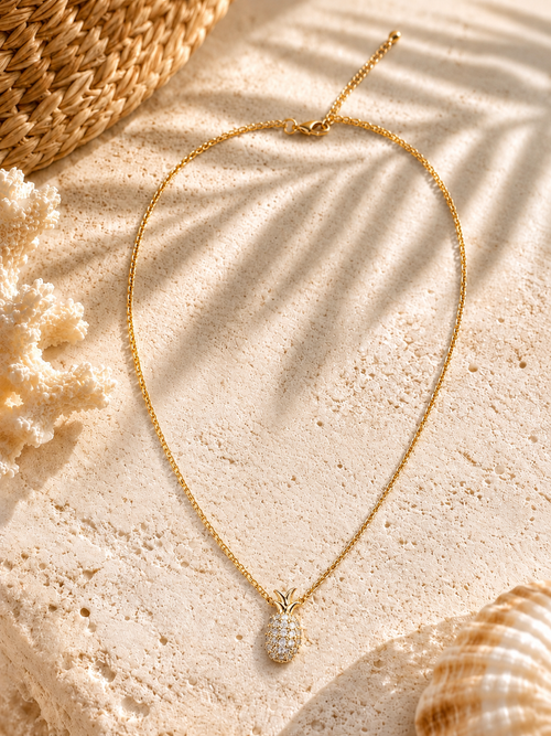 GOLD CRYSTAL PINEAPPLE NECKLACE