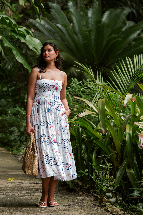ISLAND LIFE CORAL MARYAM MIDI