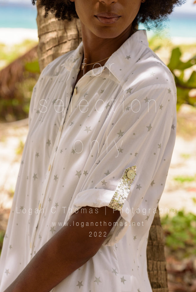 STAR GAZER WHITE MARINA SHIRT DRESS