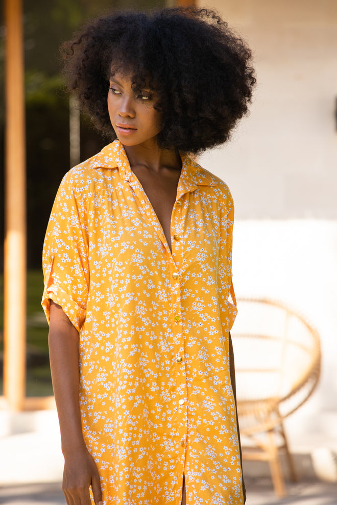 ISLAND BLOOM MANGO MARINA SHIRT DRESS