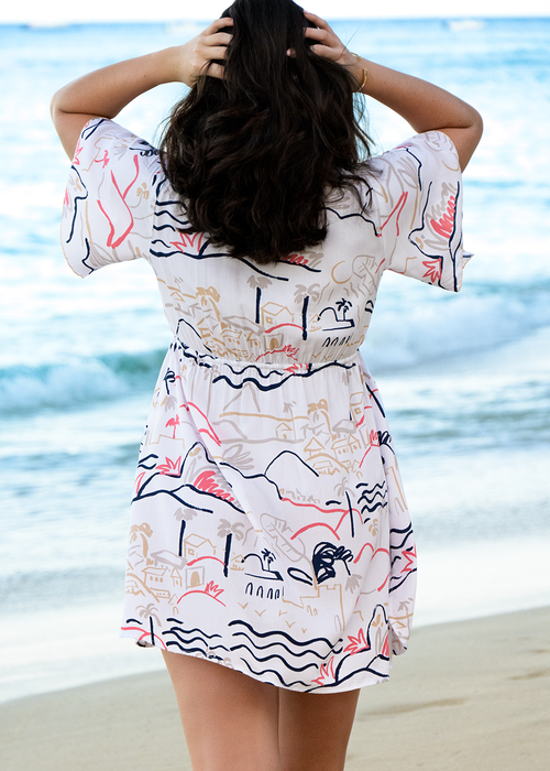 ISLAND LIFE CORAL FLOWER TUNIC