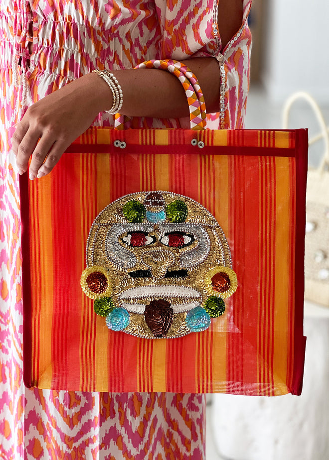 SEQUIN MEXICAN MASK MARKET BAG