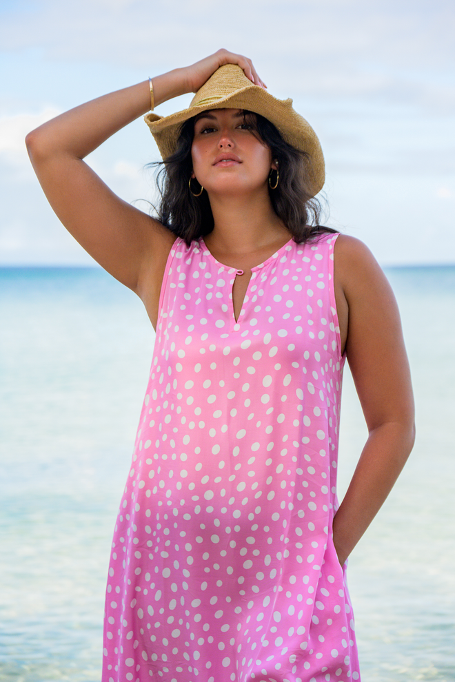 POLKA DOT PINK CASSIE MAXI