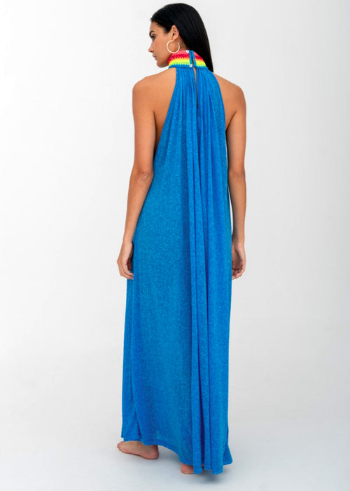 PITUSA BRAIDED NECK MAXI BLUE