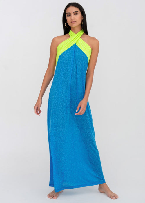PITUSA CROSSOVER HALTER DRESS