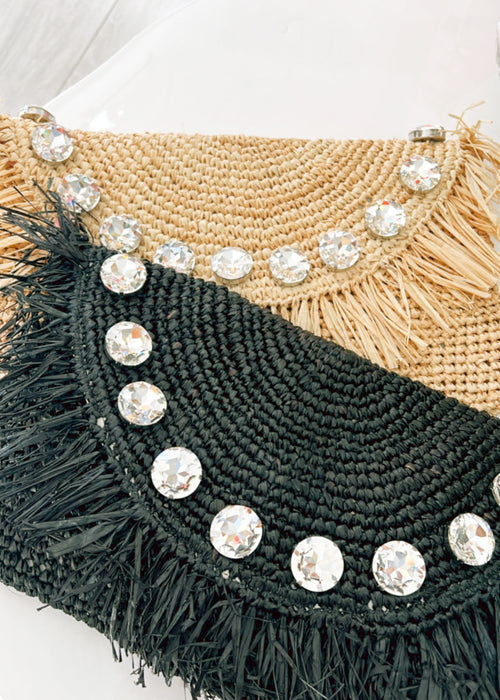 CRYSTAL CLUTCH BLACK