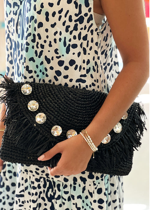 CRYSTAL CLUTCH BLACK