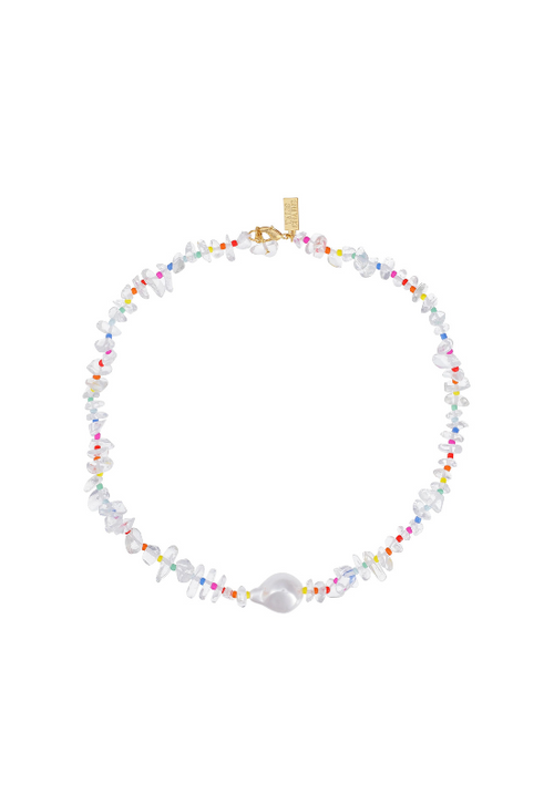 TALIS CHIP STONE PEARL NECKLACE