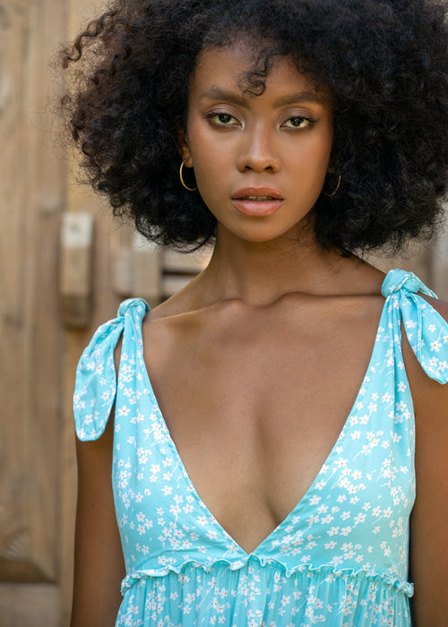 CLEMENTINA DRESS ISLAND BLOOM AEGEAN
