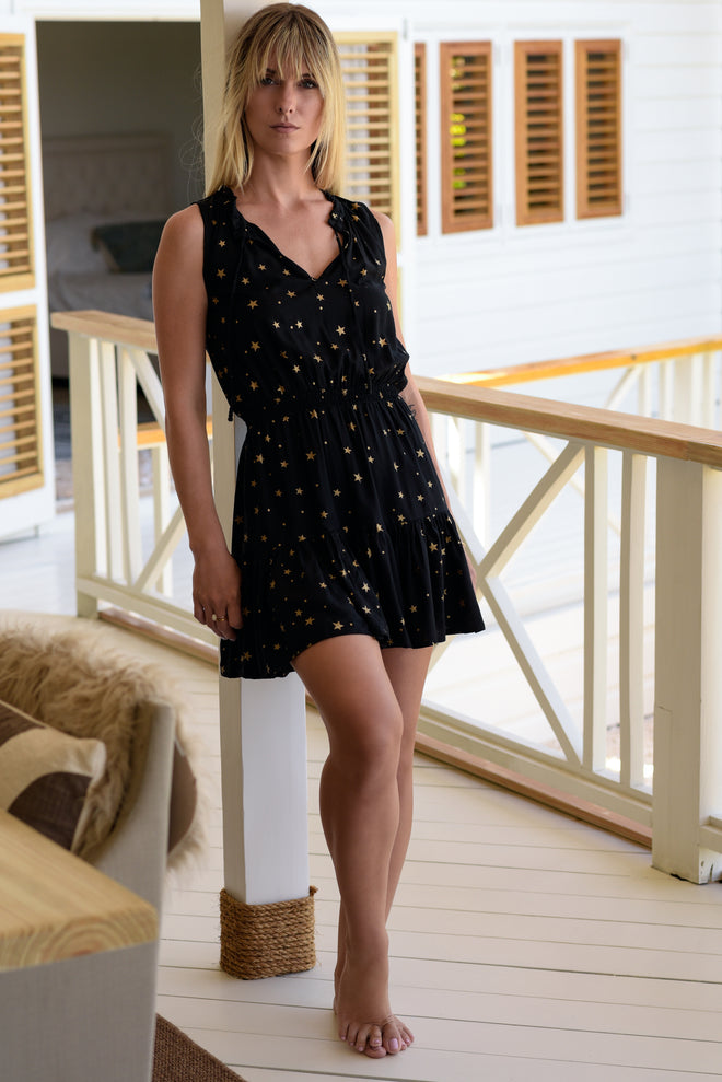 STAR GAZER BLACK AMELIA DRESS