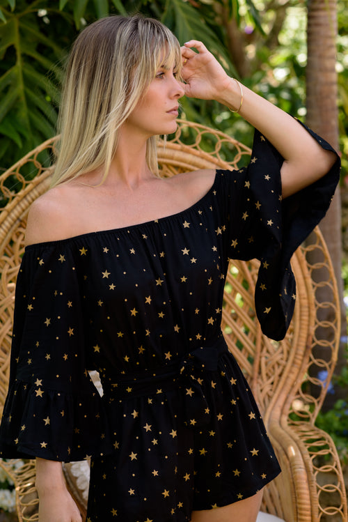 STAR GAZER BLACK ELLIE ROMPER