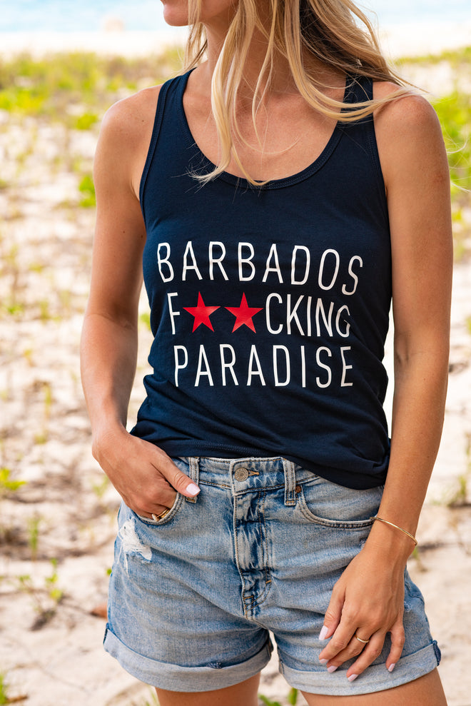 TEE NAVY BARBADOS PARADISE